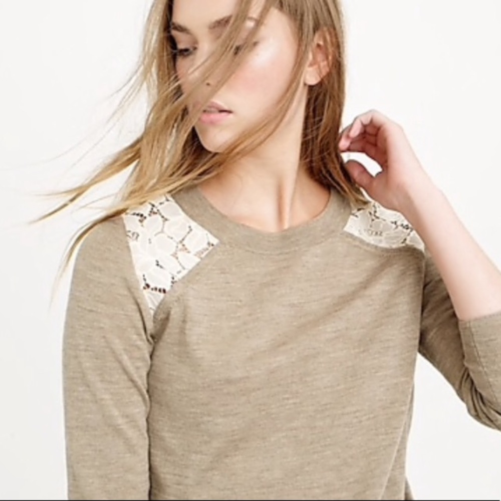 Jcrew Merino Wool Lace Tippi Sweater